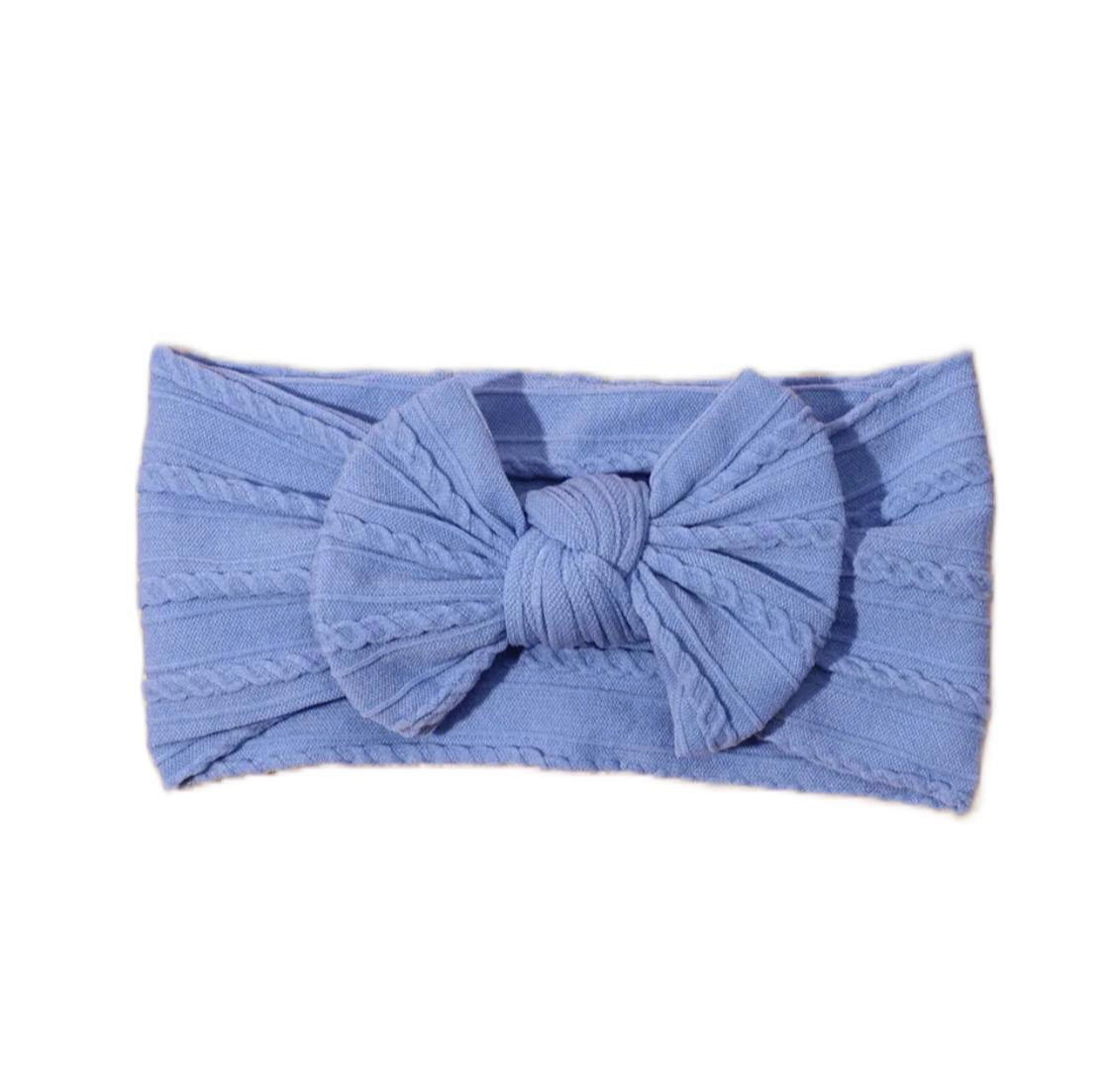 Denim Blue Smaller Cable Knit Bow