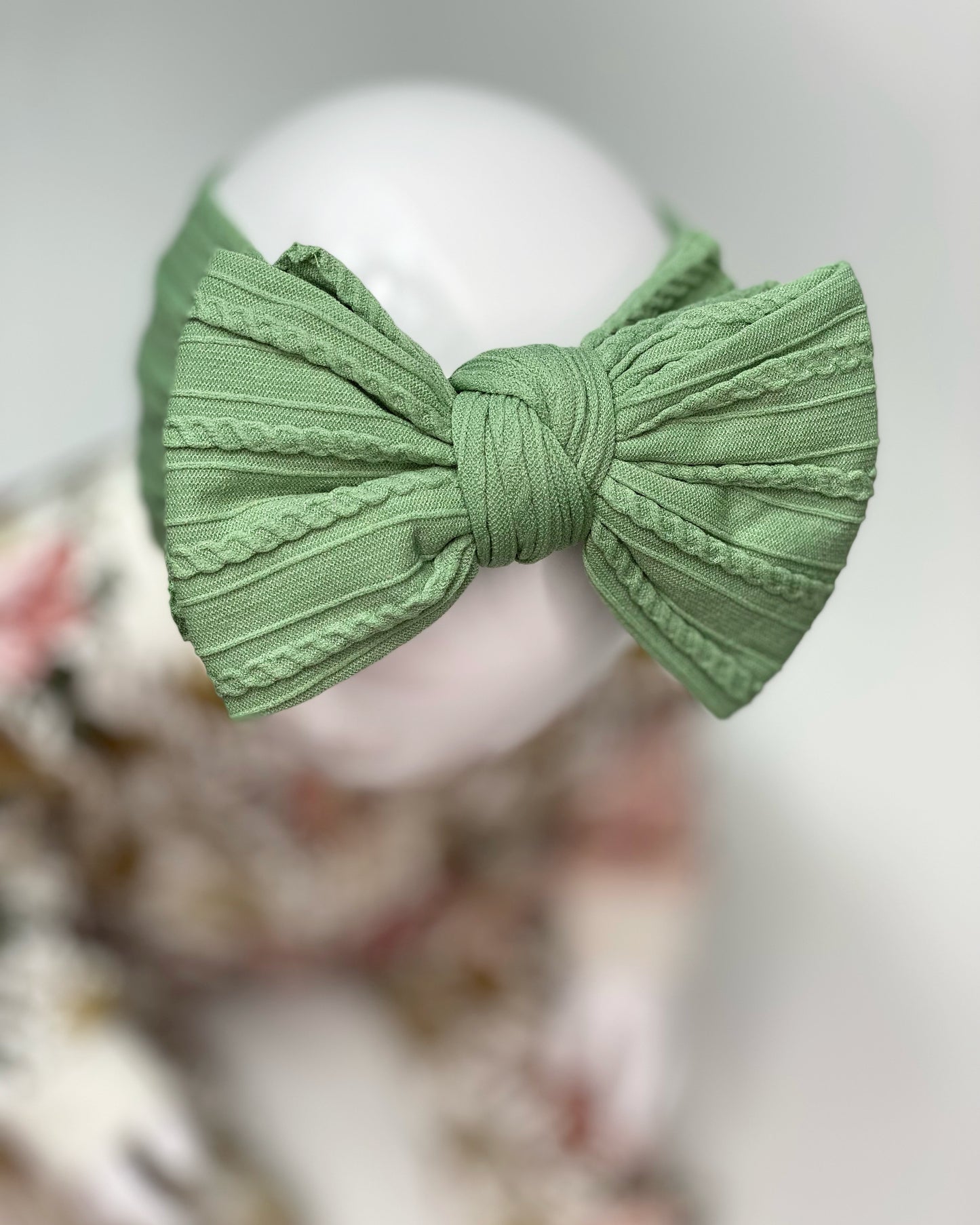 Olive Green Larger Cable Knit Headband