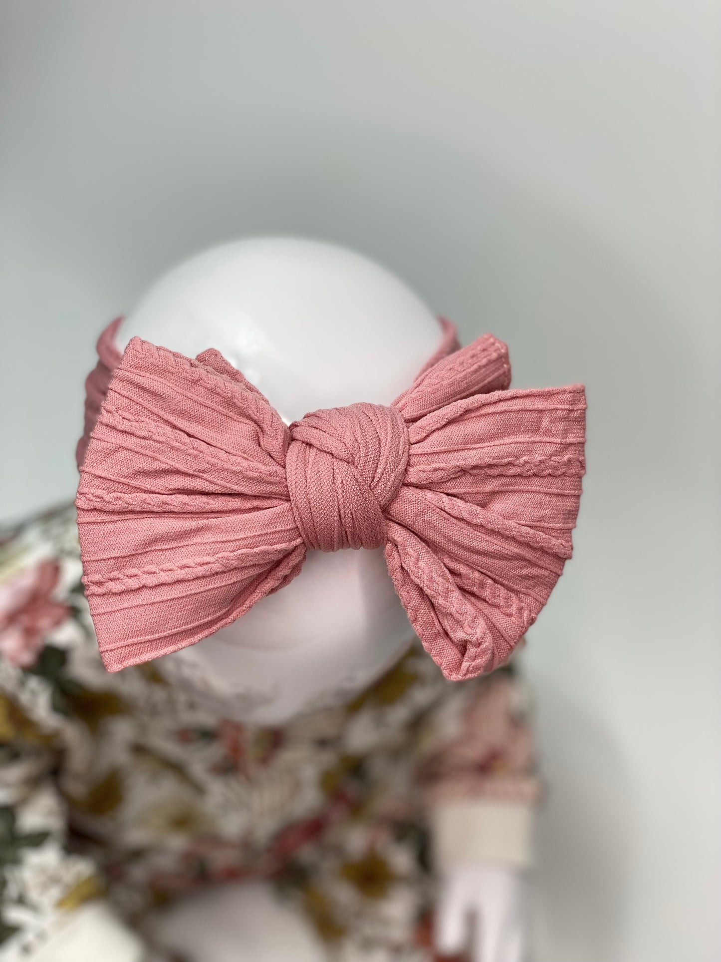 Dark Primrose Pink Larger Cable Knit Headband