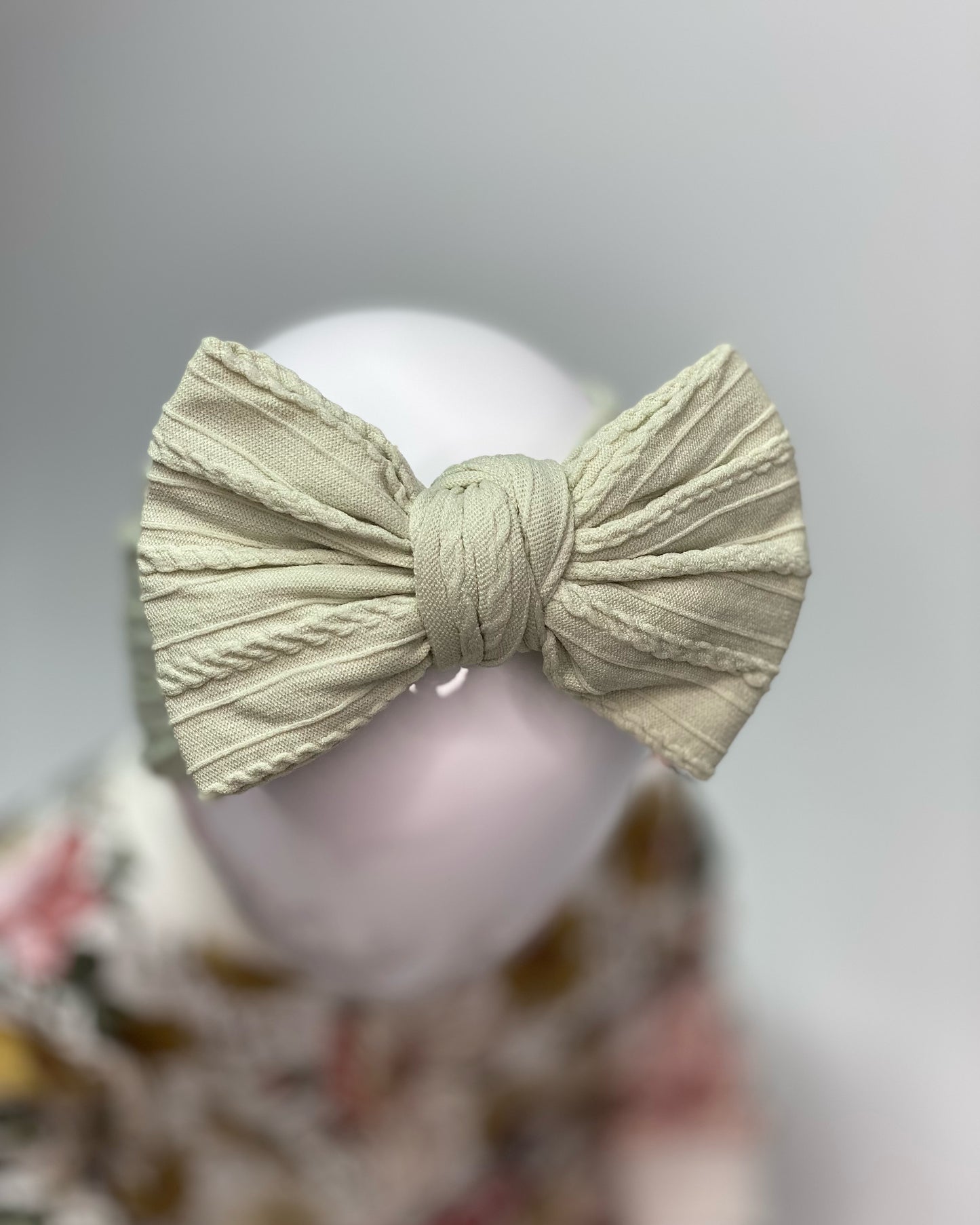 Sage Green Larger Cable Knit Headband