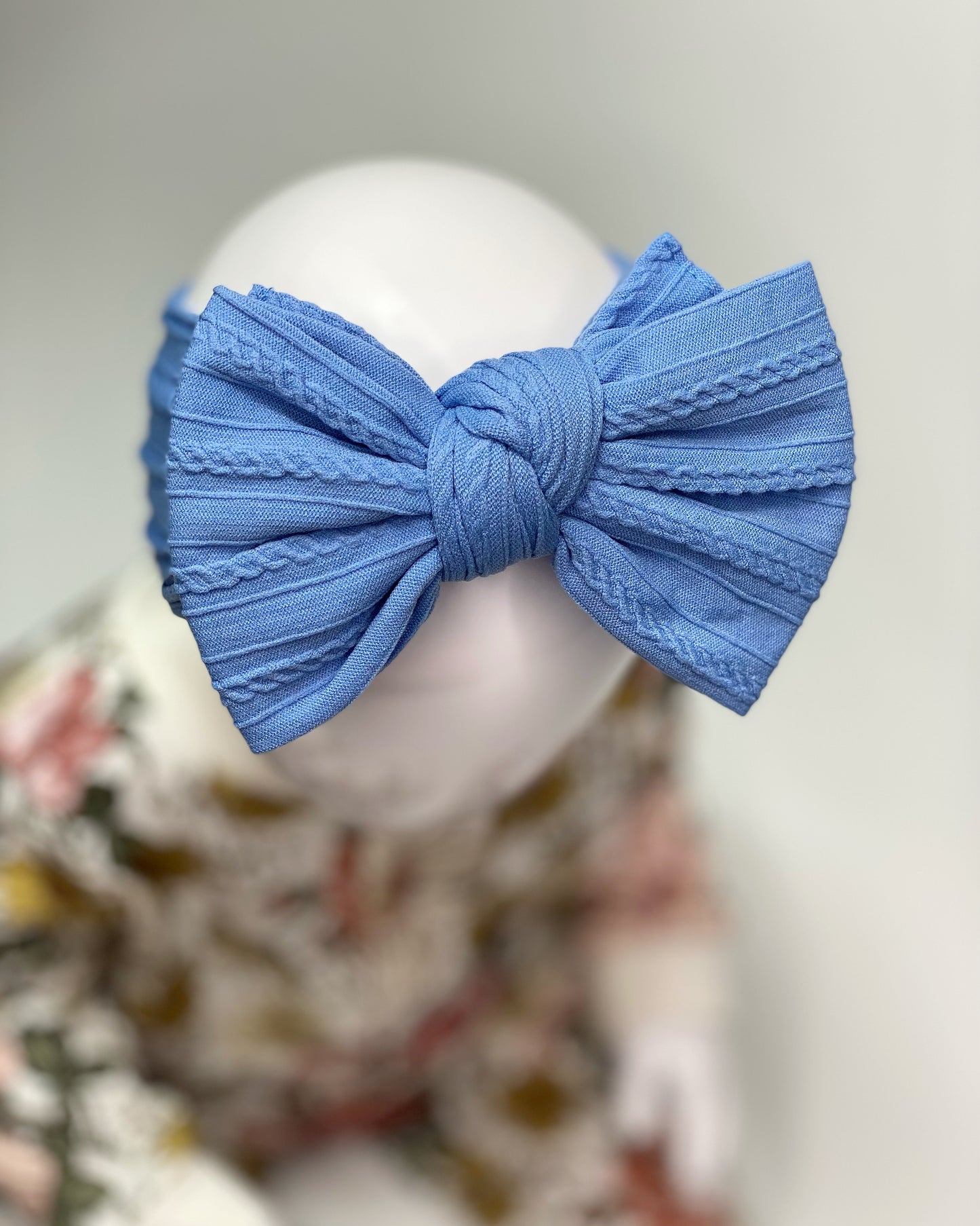 Denim Blue Larger Cable Knit Headband