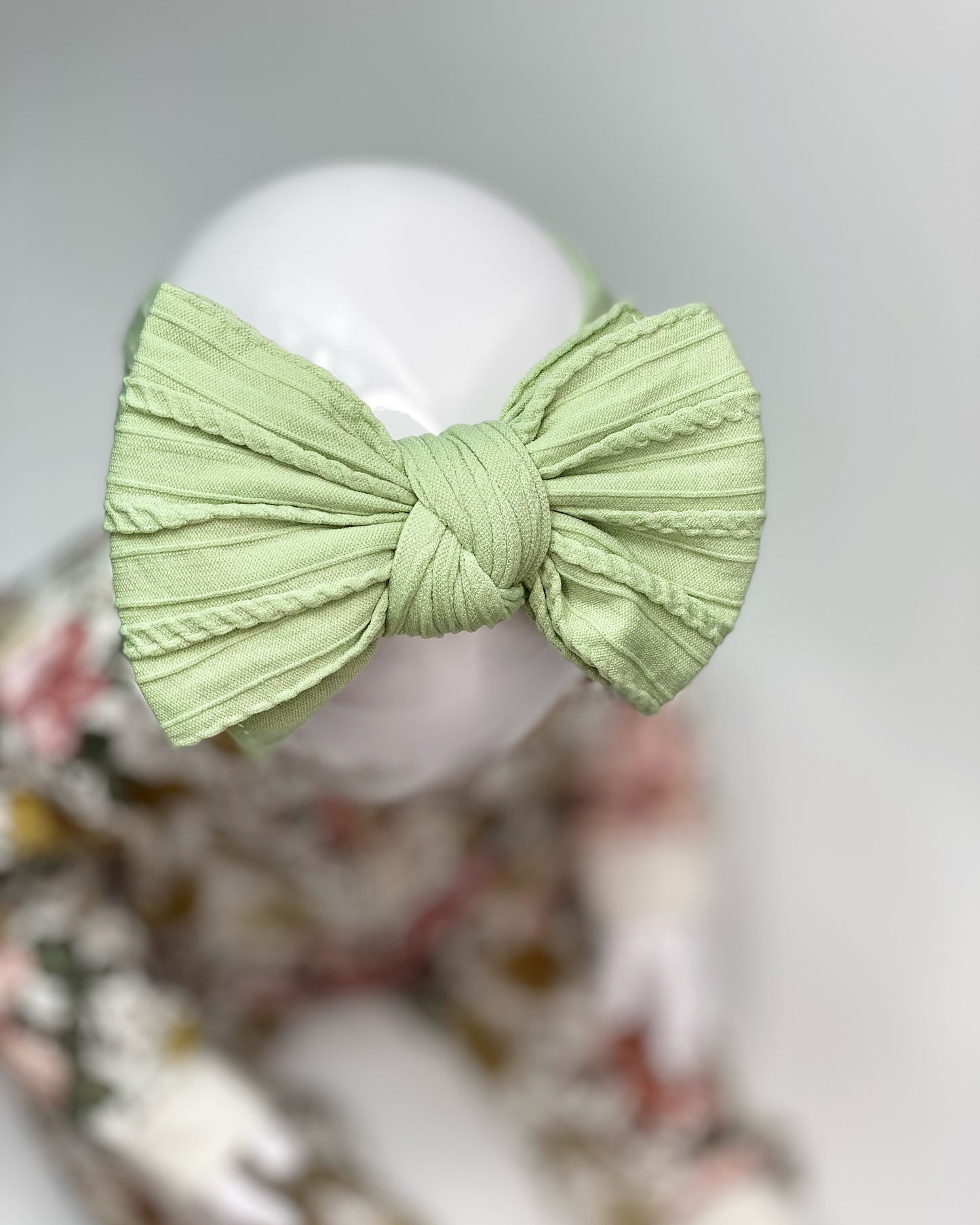 Salad Green Larger Cable Knit Headband