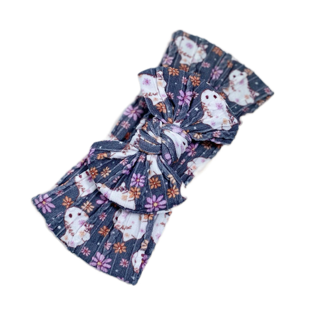 Spooky Casper Smaller Bow Headband