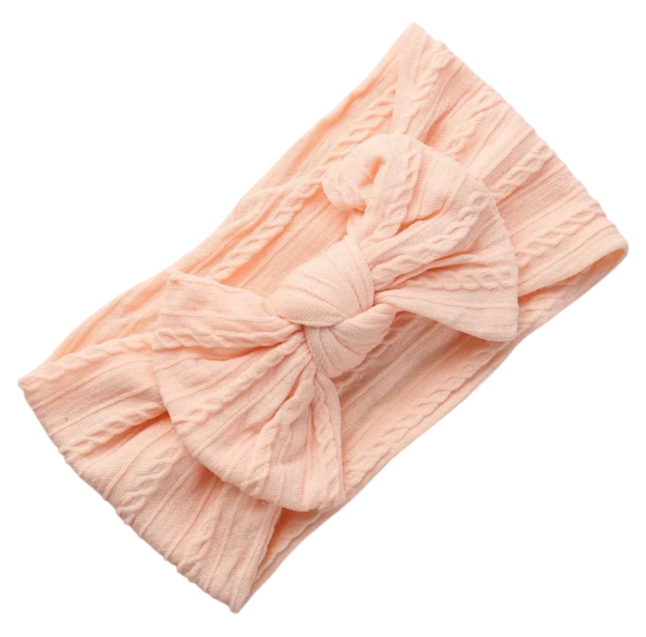 Light Peach Smaller Cable Knit Headband