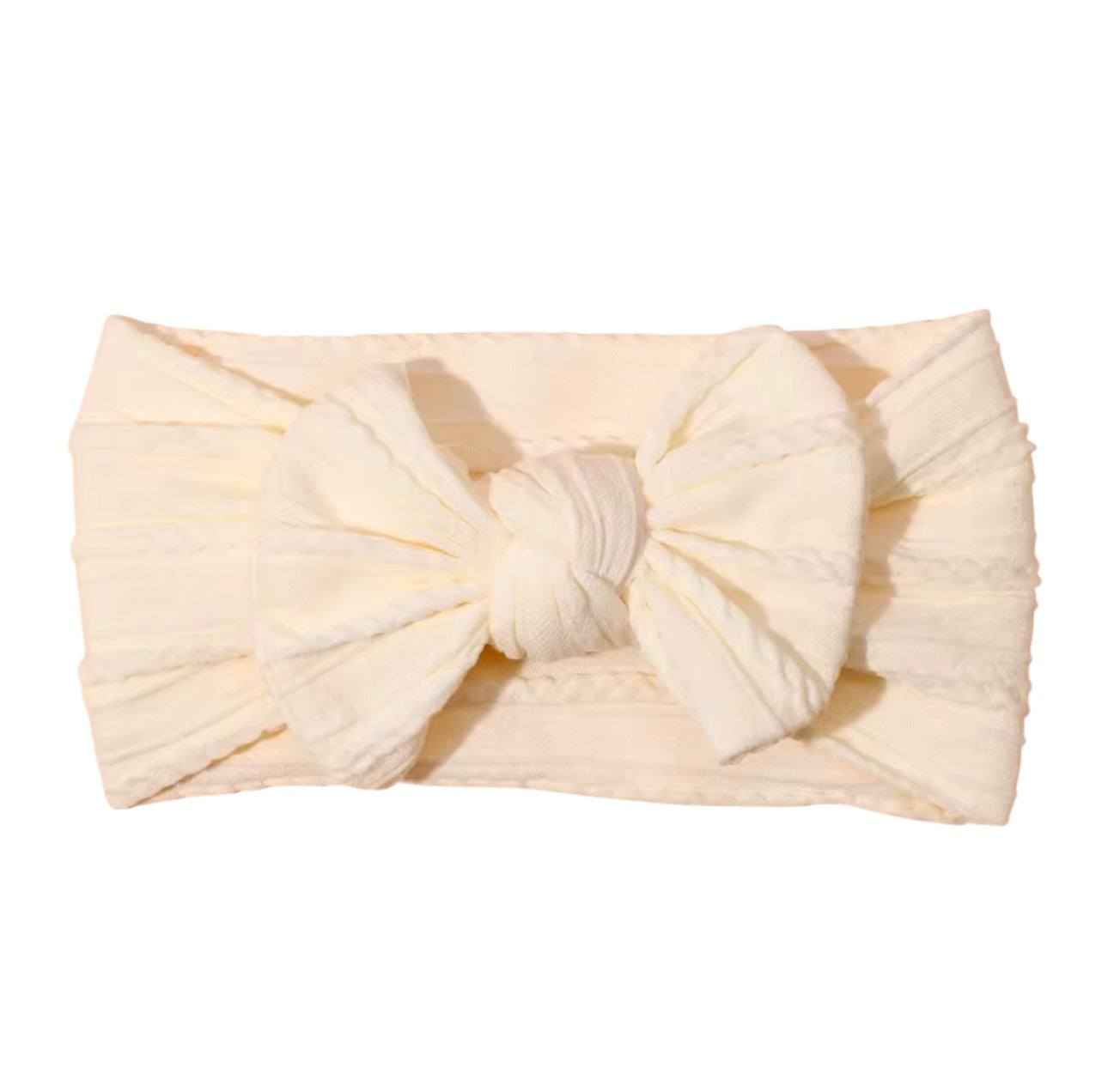 Custard Smaller Cable Knit Headband