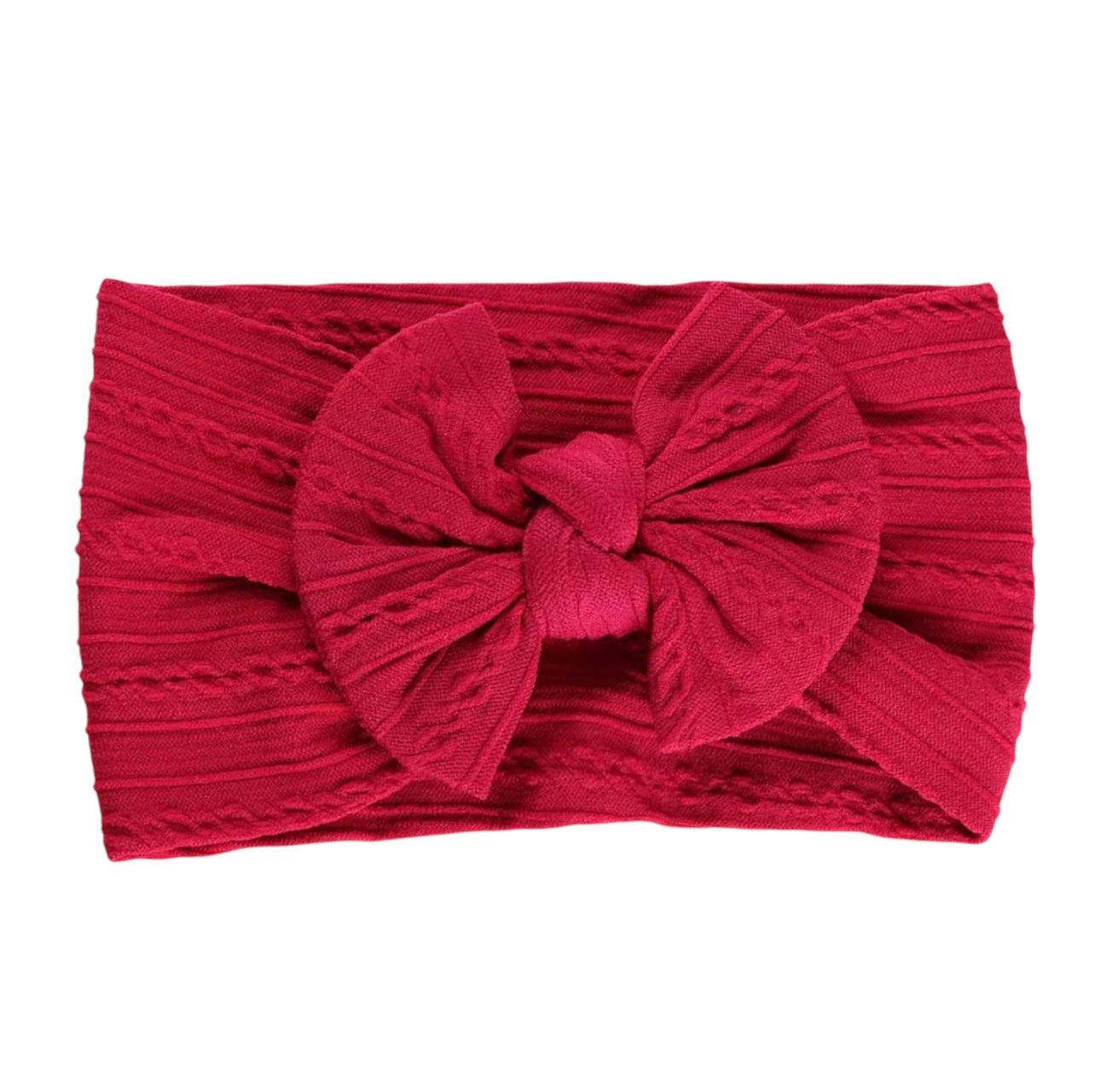 Ruby Red Smaller Cable knit Headband