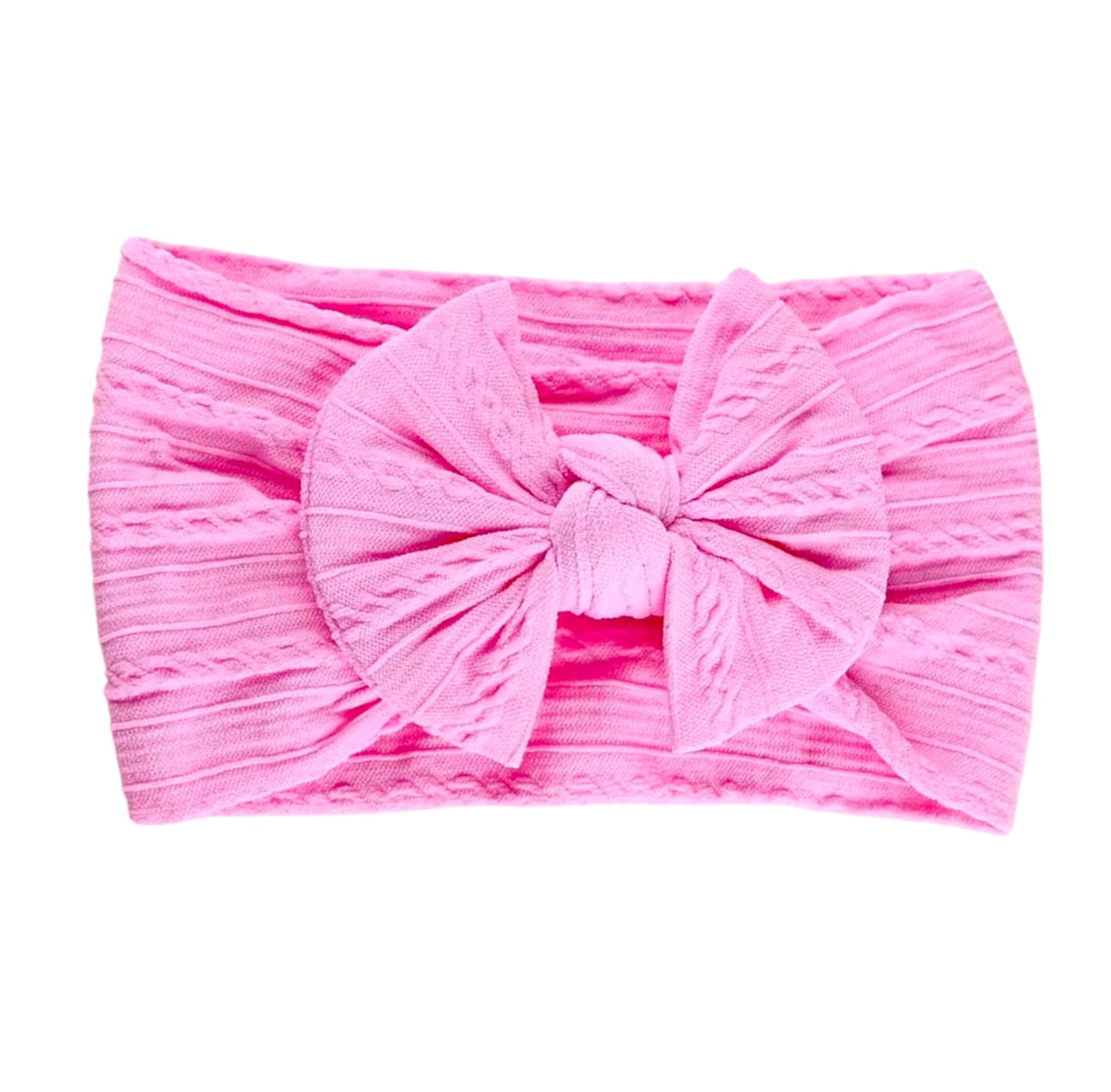 Candy Pink Smaller Cable Knit Headband