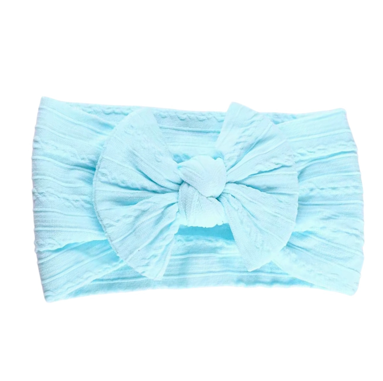 Sky Blue Smaller Cable Knit Headband