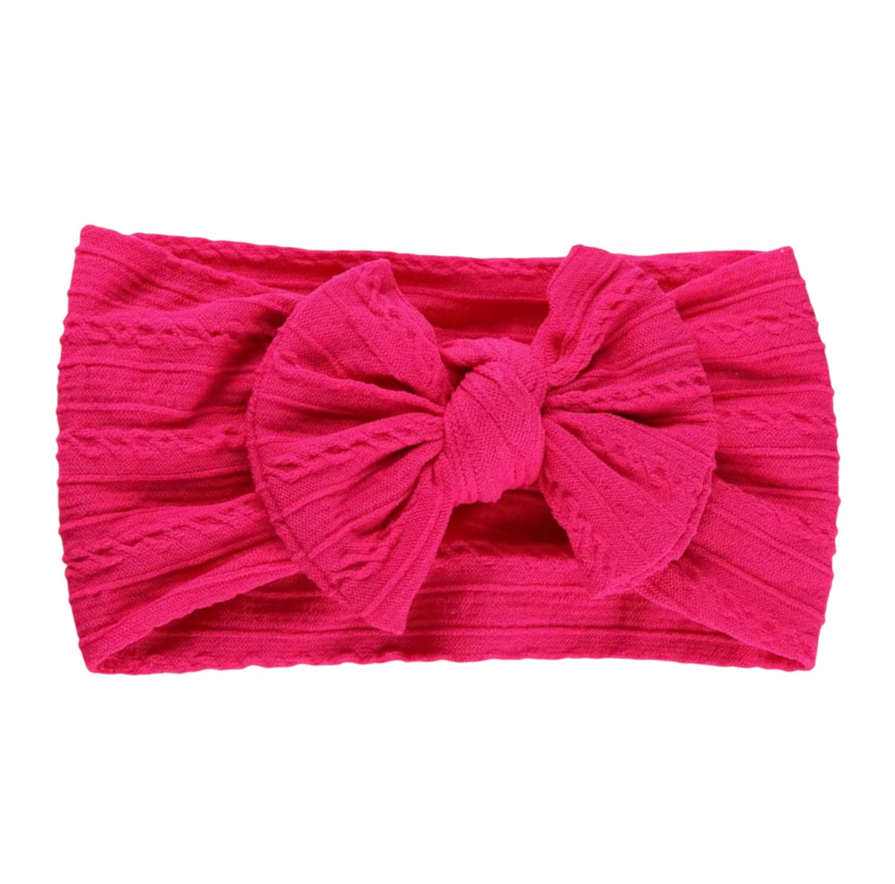 Hot Pink Smaller Cable Knit Headband