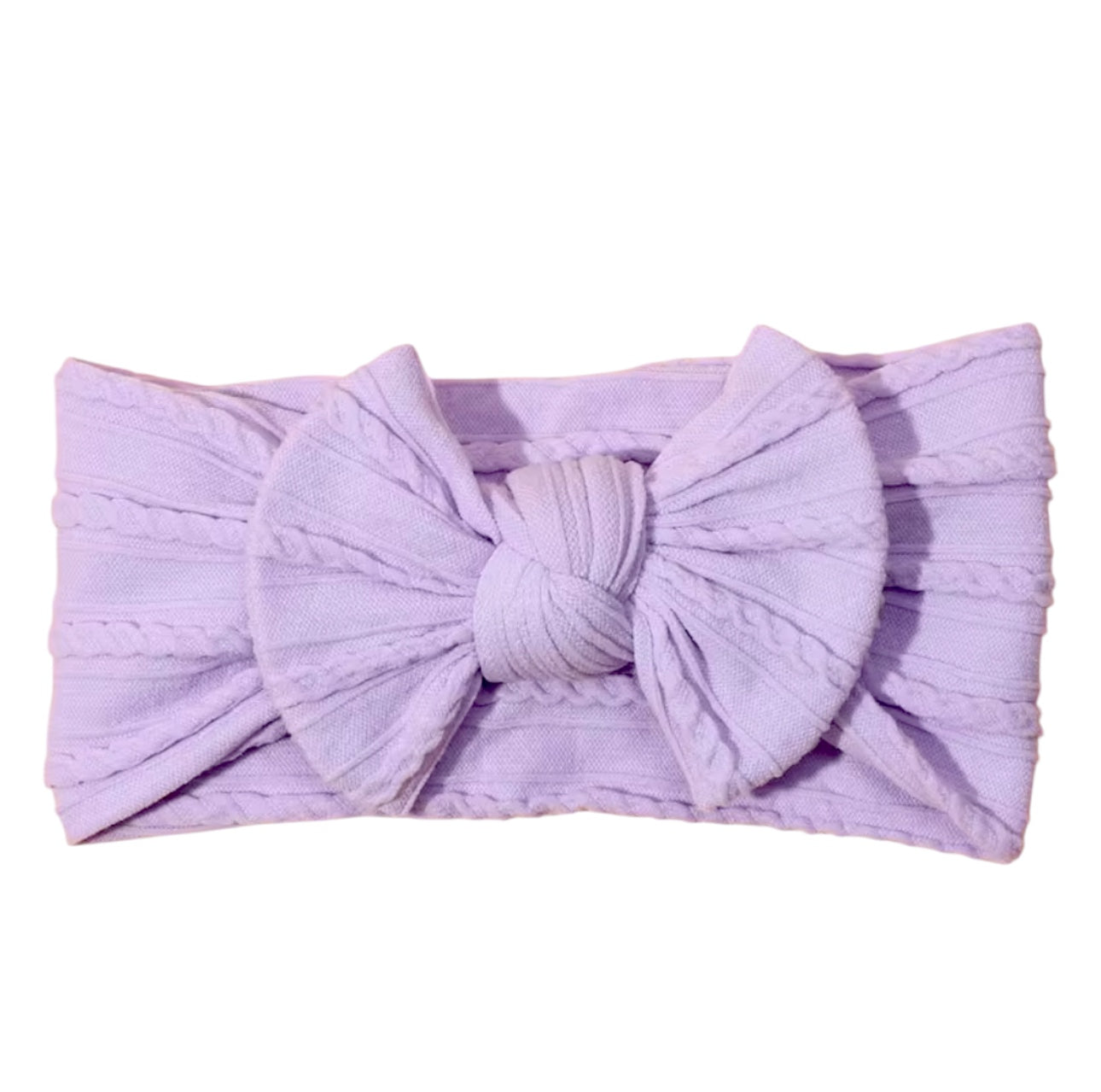 Bright Lilac Smaller Cable Knit Headband
