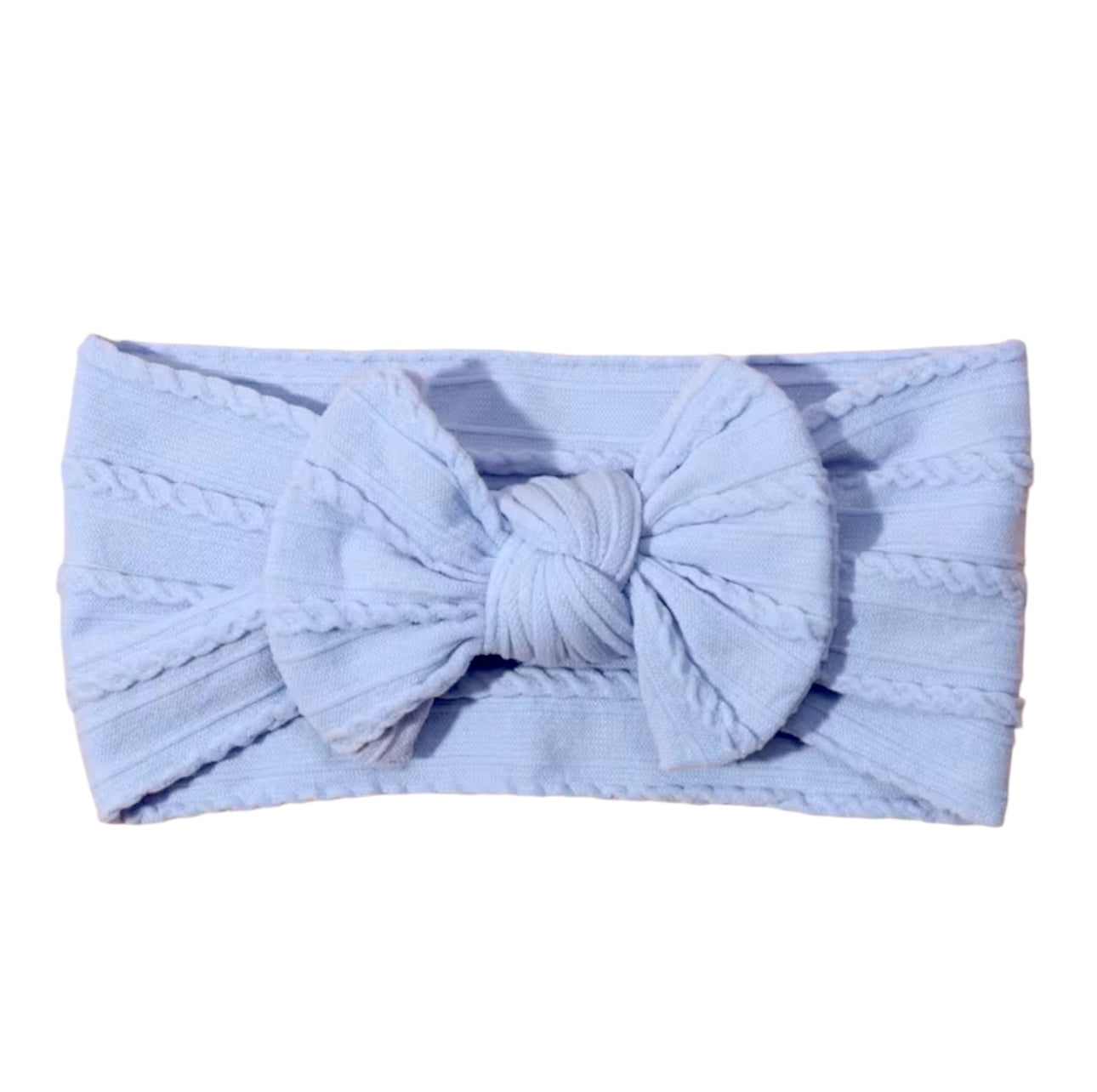 Baby Blue Smaller Cable Knit Headband