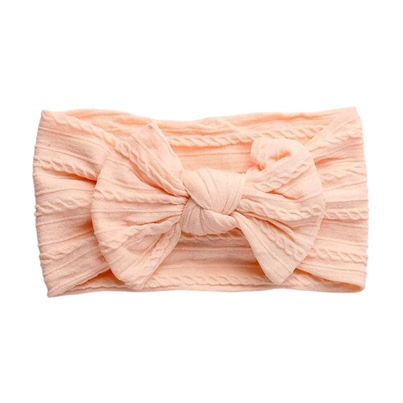 Peach Fuzz Smaller Cable Knit Headband