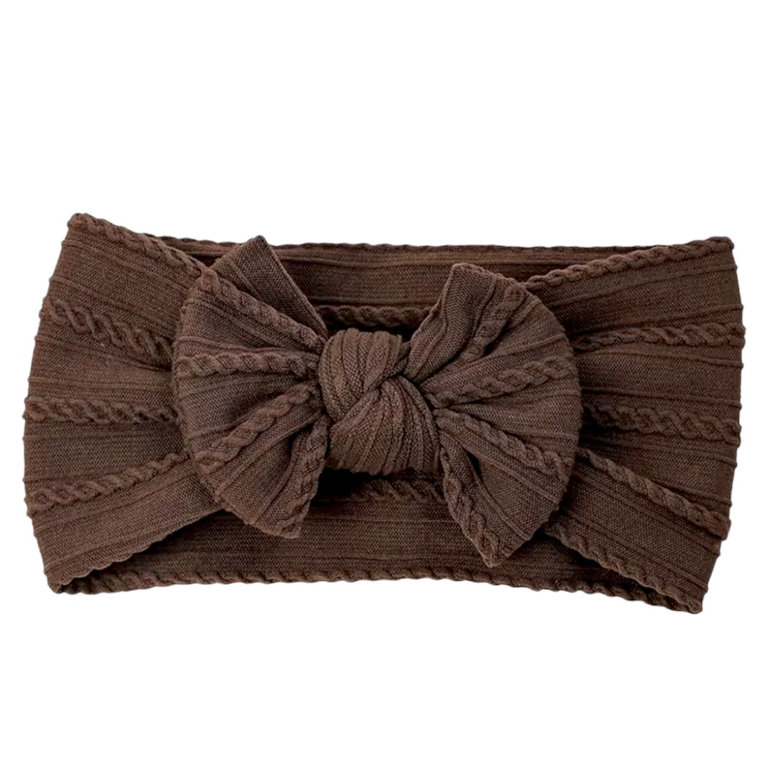 Chestnut Brown Smaller Cable Knit Headband