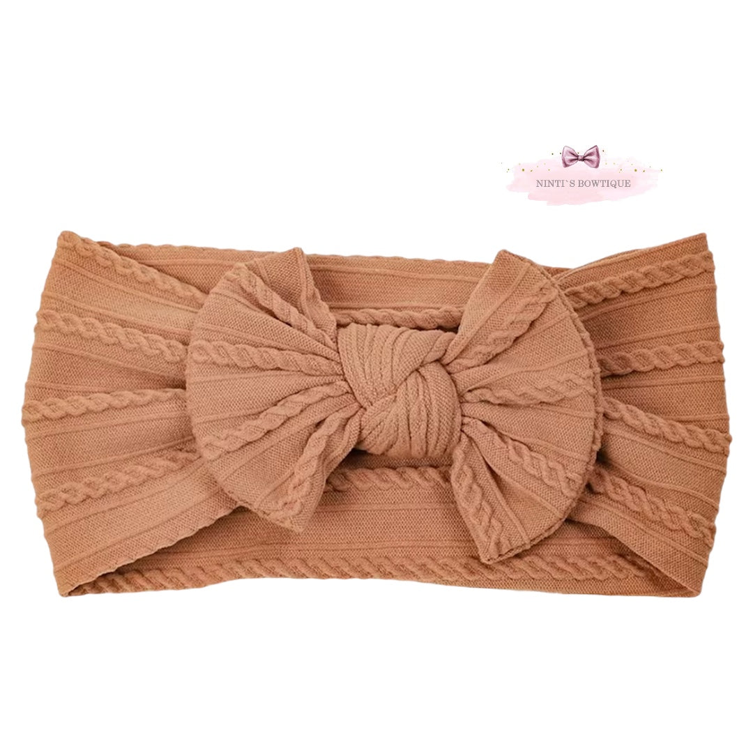 Salmon Smaller Cable Knit Headband
