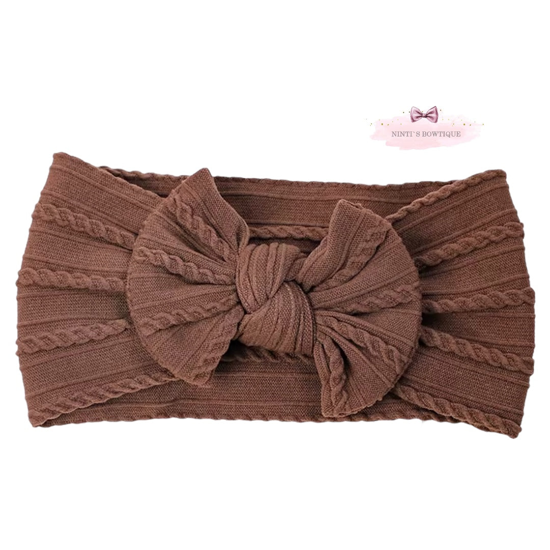 Ash Brown Smaller Cable Knit Headband