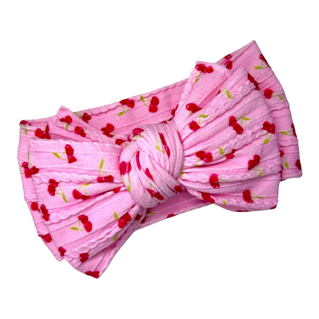 Pink Cherry Larger Bow Headband