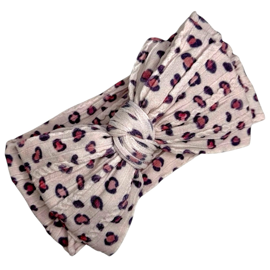 Leopard Cream Larger Cable Knit Headband