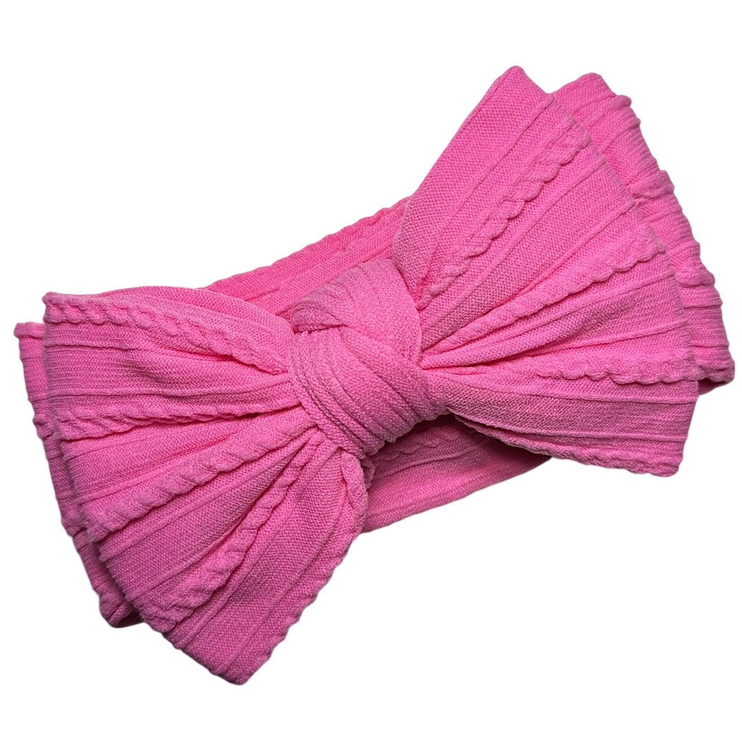 Pink Carnation Larger Cable Knit Headband