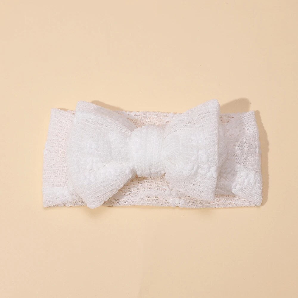 WHITE DOUBLE BOW HEADBAND