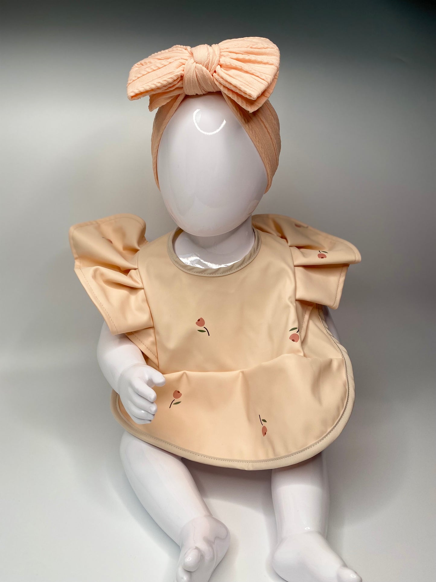 ROSE PEACH FRILL BIB