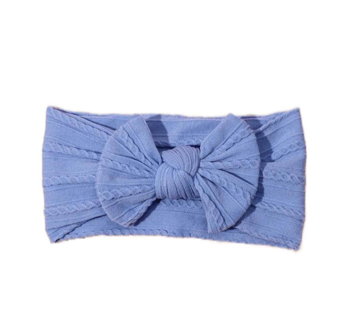 Neon Blue cable knit bow