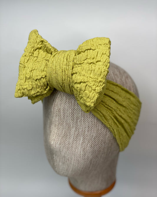 OLIVE GREEN LARGE BOW