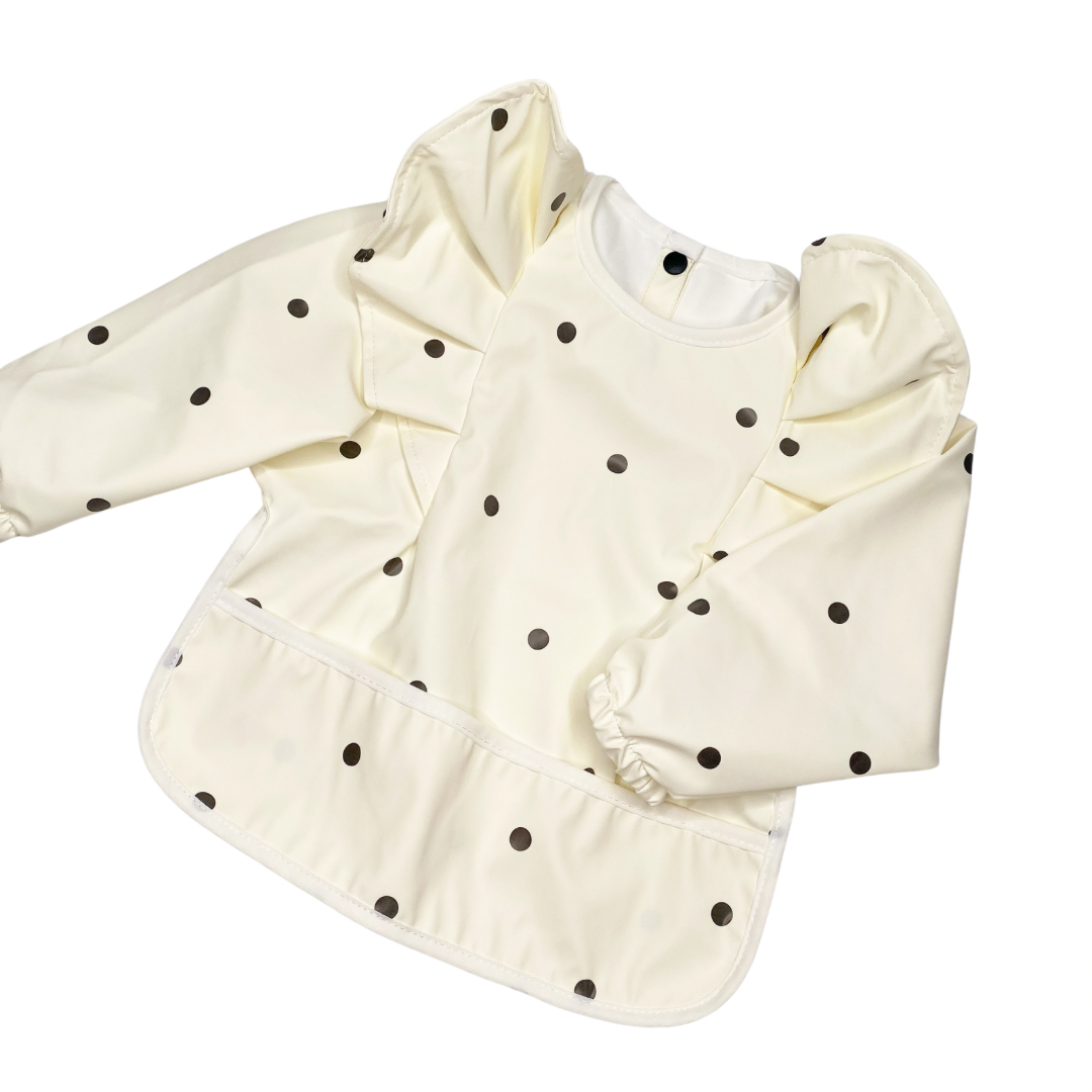 POLKA DOT CREAM FRILL BIB