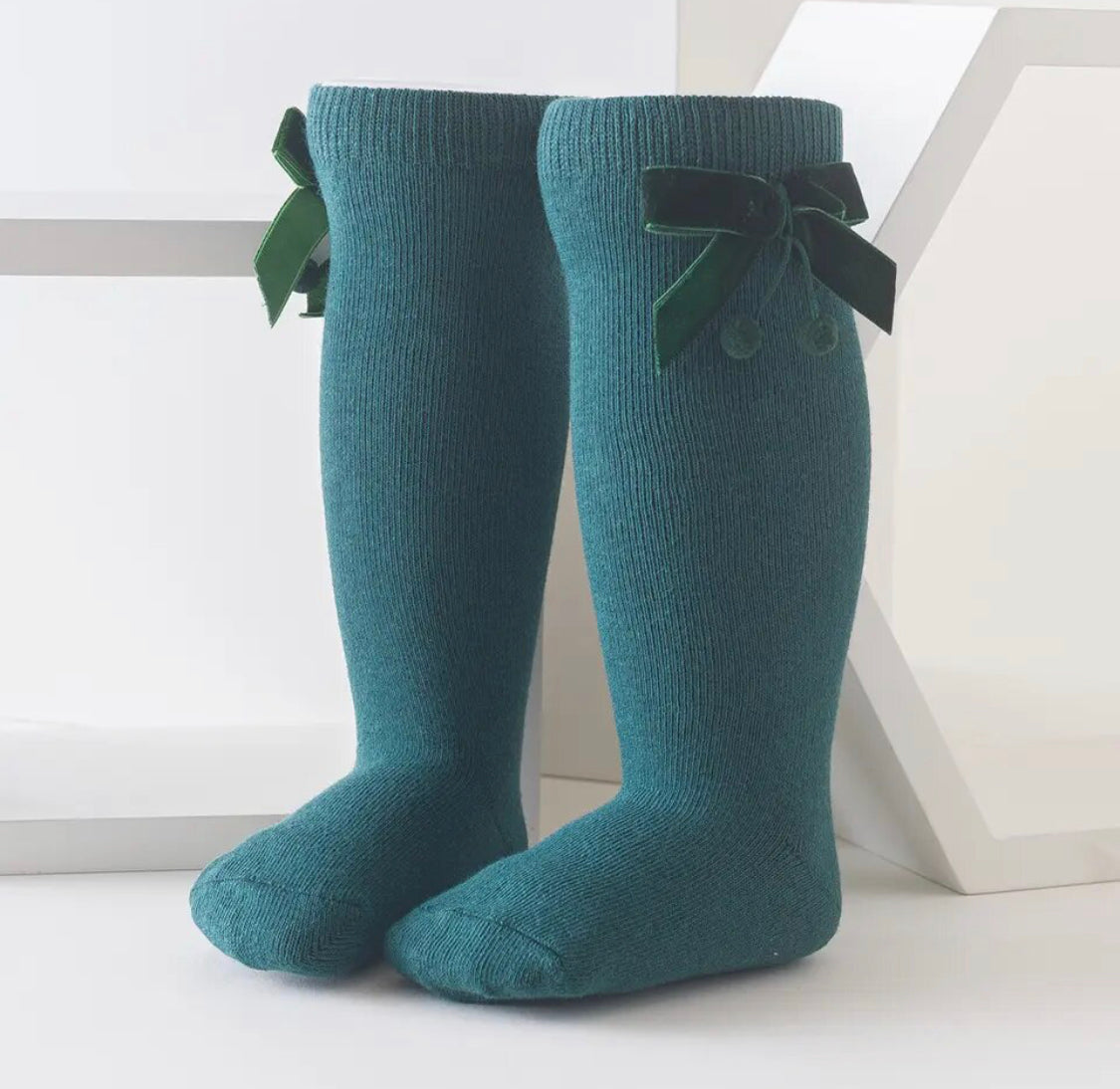 GREEN POM POM SOCKS