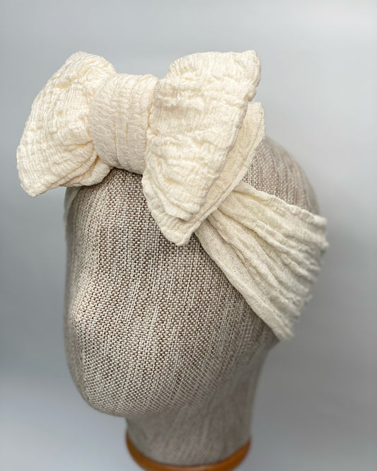 CREAM LARGE BOW