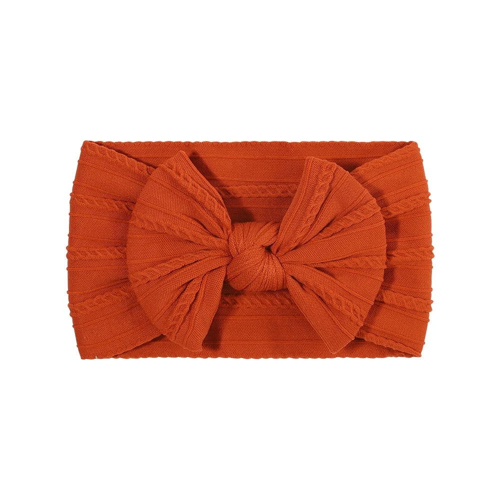 BURNT ORANGE CABLE KNIT HEADBAND