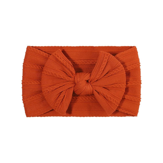 BURNT ORANGE CABLE KNIT HEADBAND