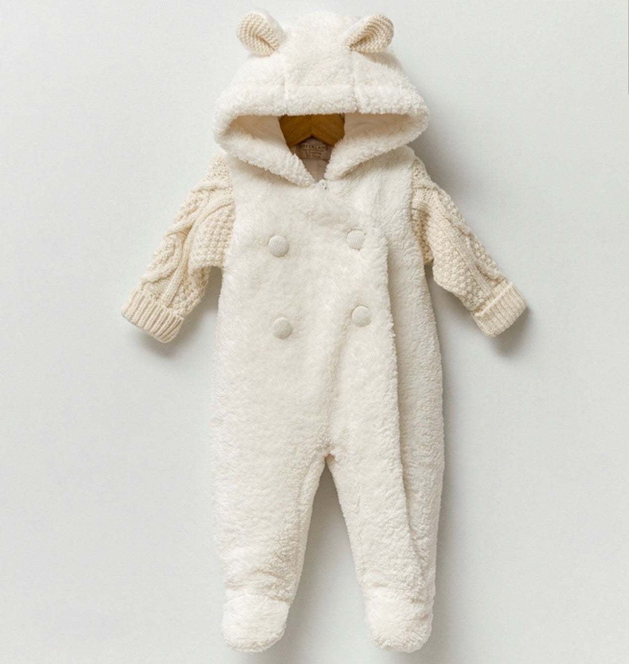 Fluffy Pram Suit With Ears