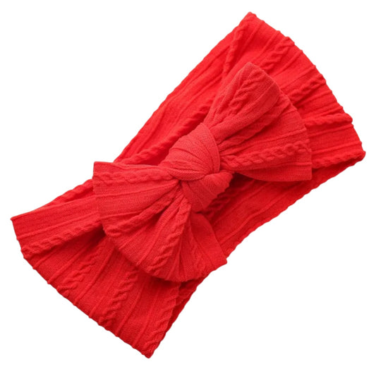 RUSSIAN RED CABLE KNIT HEADBAND