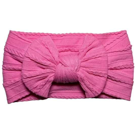 Pink Carnation Smaller Cable Knit Headband