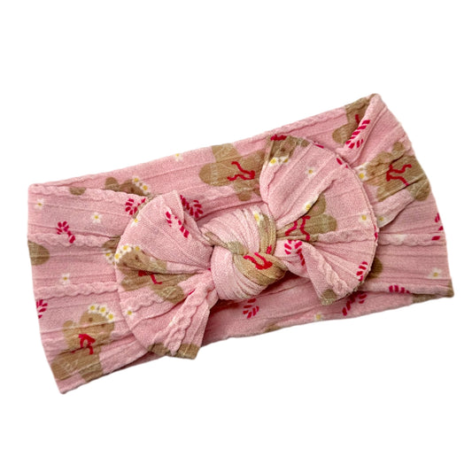 Pink Gingerbread Smaller Cable Knit Headband