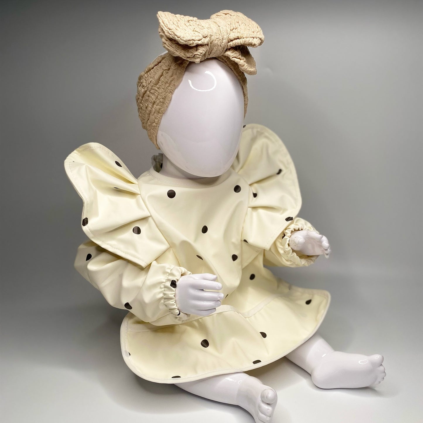 POLKA DOT CREAM FRILL BIB